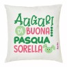 cuscino 40x40 con imbottitura scritta auguri di buona pasqua sorella regalo