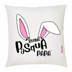 cuscino 40x40 con imbottitura scritta buona pasqua papa' regalo