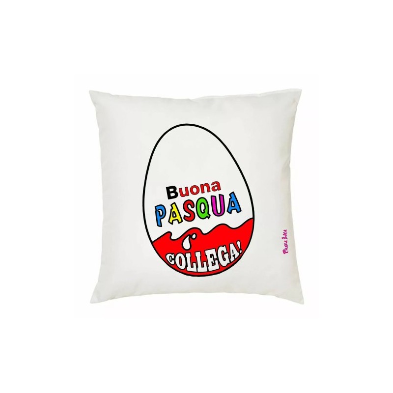 cuscino con imbottitura 40x40 cm scritta buona pasqua collega regalo