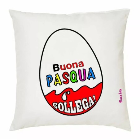 cuscino con imbottitura 40x40 cm scritta buona pasqua collega regalo