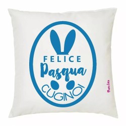 cuscino con imbottitura 40x40 cm scritta felice pasqua cugino regalo