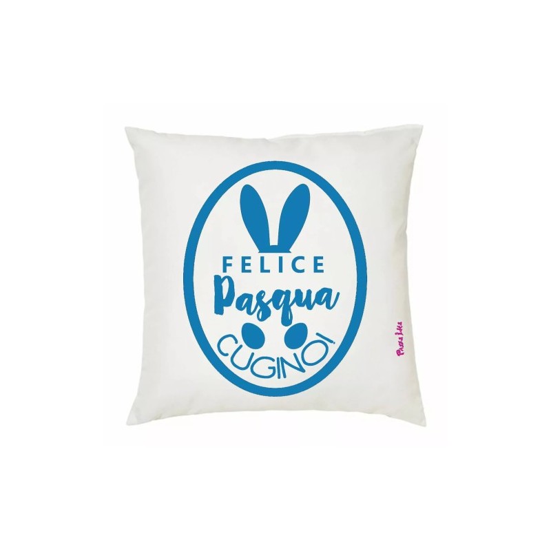 cuscino con imbottitura 40x40 cm scritta felice pasqua cugino regalo