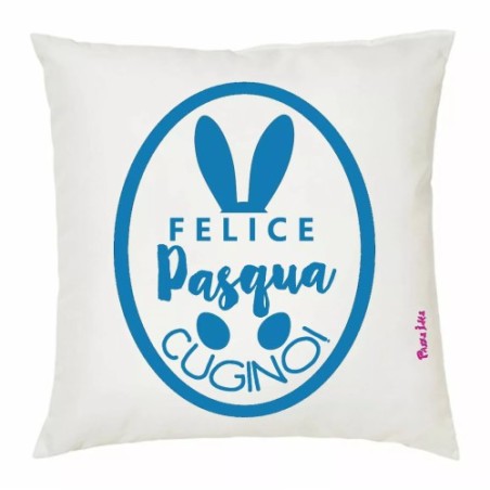 cuscino con imbottitura 40x40 cm scritta felice pasqua cugino regalo