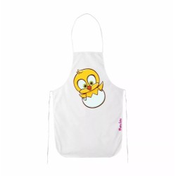 grembiule bianco cucina disegno pulcino giallo pasqua regalo simpatico