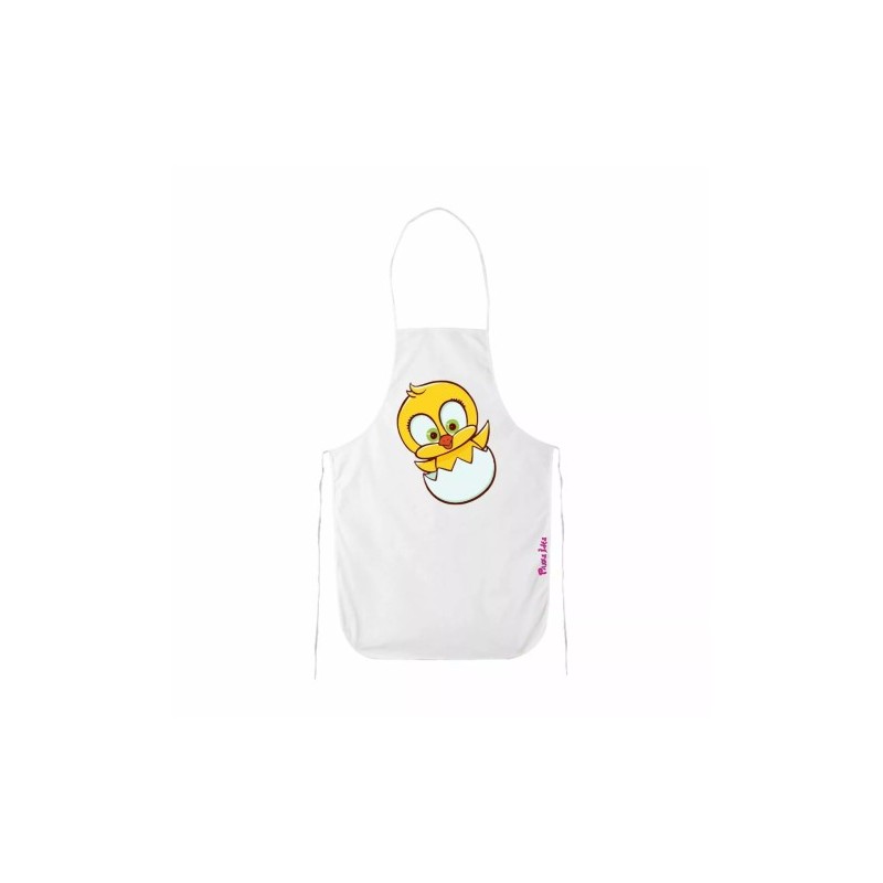 grembiule bianco cucina disegno pulcino giallo pasqua regalo simpatico