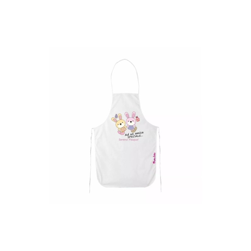 grembiule bianco cucina scritta ad un amica speciale serena pasqua regalo