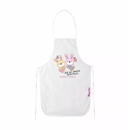 grembiule bianco cucina scritta ad un amica speciale serena pasqua regalo