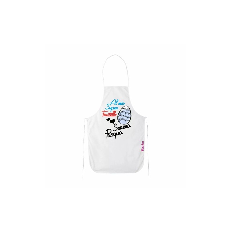 grembiule bianco cucina scritta al mio super fratello serena pasqua regalo