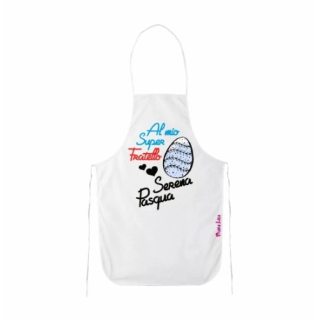 grembiule bianco cucina scritta al mio super fratello serena pasqua regalo