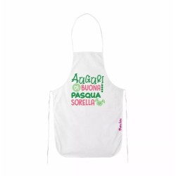 grembiule bianco cucina scritta auguri di buona pasqua sorella regalo