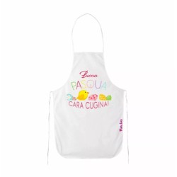 grembiule bianco cucina scritta buona pasqua cara cugina regalo cugini