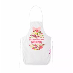 grembiule bianco cucina scritta buona pasqua nonna regalo uovo rosa