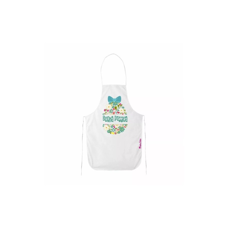 grembiule bianco cucina scritta buona pasqua regalo parenti famigliari amici