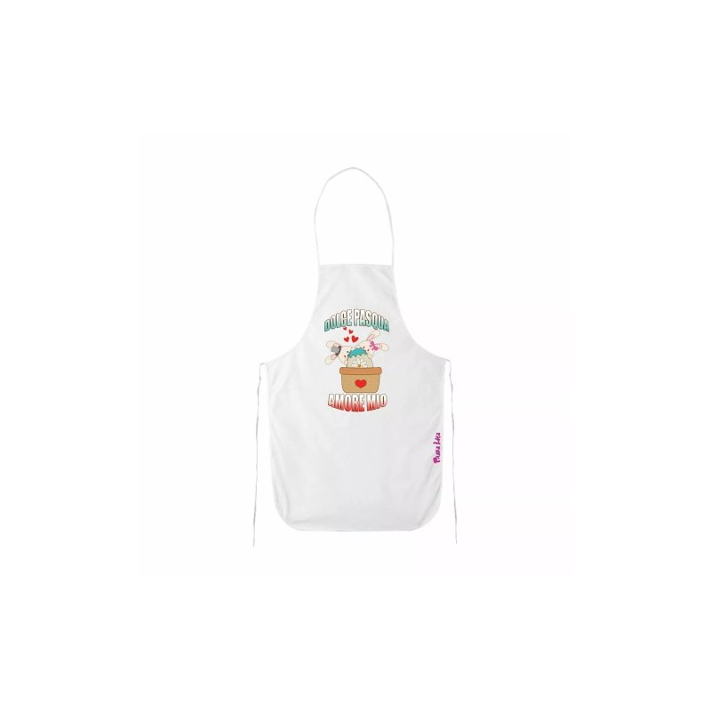 grembiule bianco cucina scritta dolce pasqua amore mio regalo fidanzata