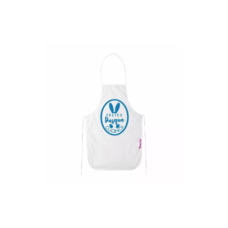 grembiule bianco cucina scritta felice pasqua cugino regalo cugini