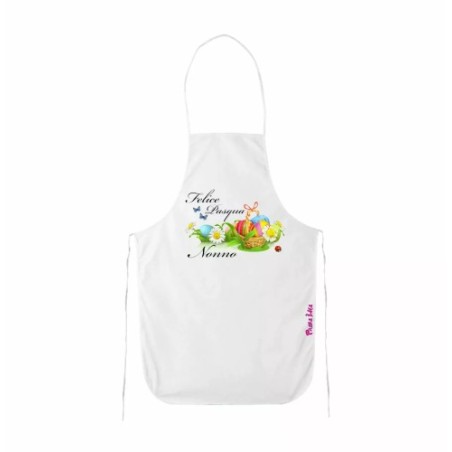 grembiule bianco cucina scritta felice pasqua nonno regalo nipote nonni