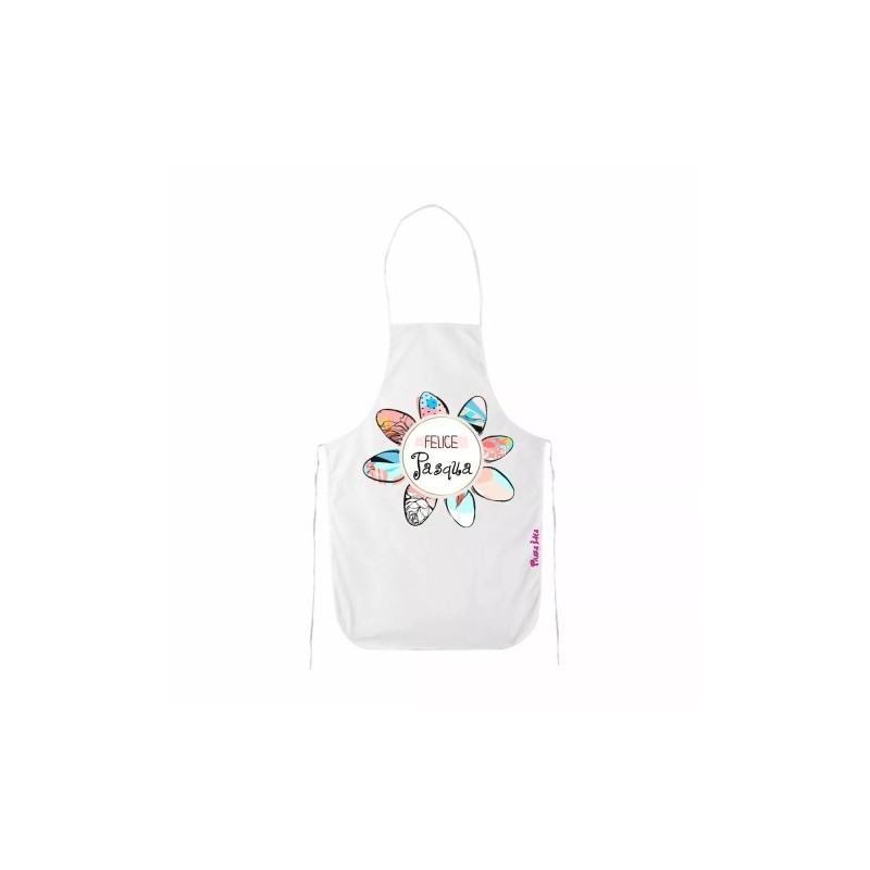 grembiule bianco cucina scritta felice pasqua regalo famigliari amici parenti