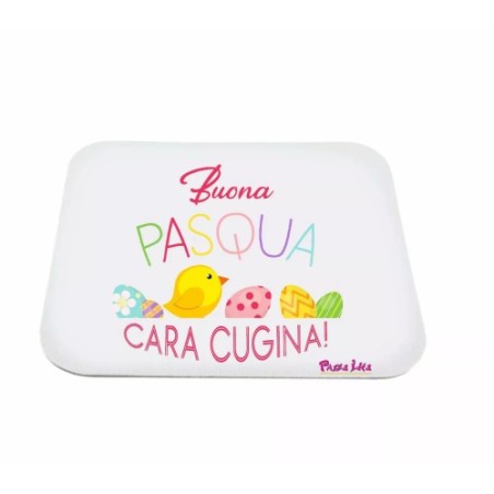 mouse pad tappetino scritta buona pasqua cara cugina regalo cugini
