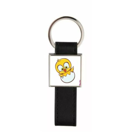 portachiave pelle metallo pulcino giallo pasqua regalo amici famigliari