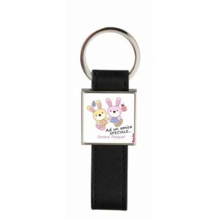 portachiave pelle metallo scritta ad una amica speciale serena pasqua regalo