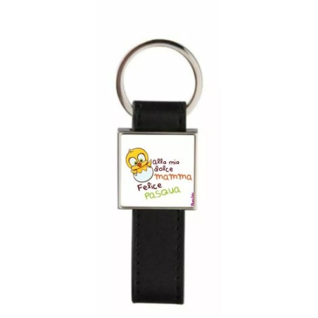 portachiave pelle metallo scritta alla mia dolce mamma felice pasqua regalo