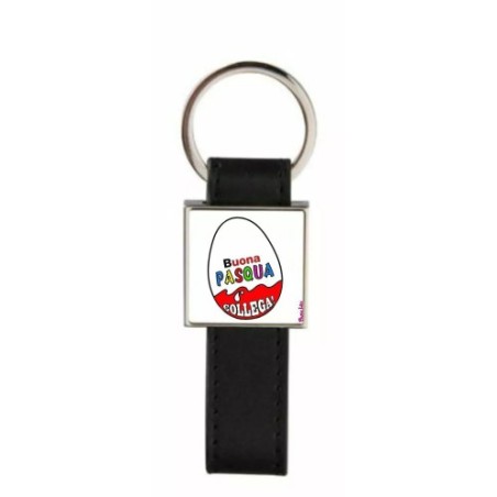 portachiave pelle metallo scritta buona pasqua collega regalo collega di lavoro