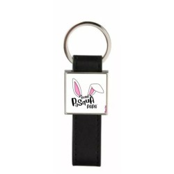 portachiave pelle metallo scritta buona pasqua papa' regalo figli papà