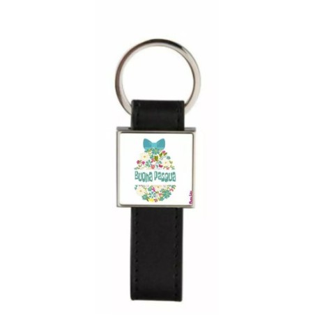 portachiave pelle metallo scritta buona pasqua regalo uovo famiglia parenti