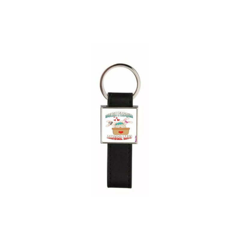 portachiave pelle metallo scritta dolce pasqua amore mio regalo fidanzato