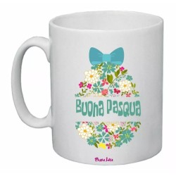 tazza ceramica 8x10 buona pasqua regalo amici famiglia parenti uovo azzurro
