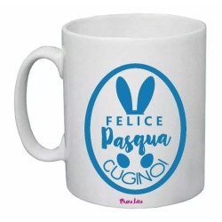 tazza ceramica 8x10 scritta felice pasqua cugino regalo