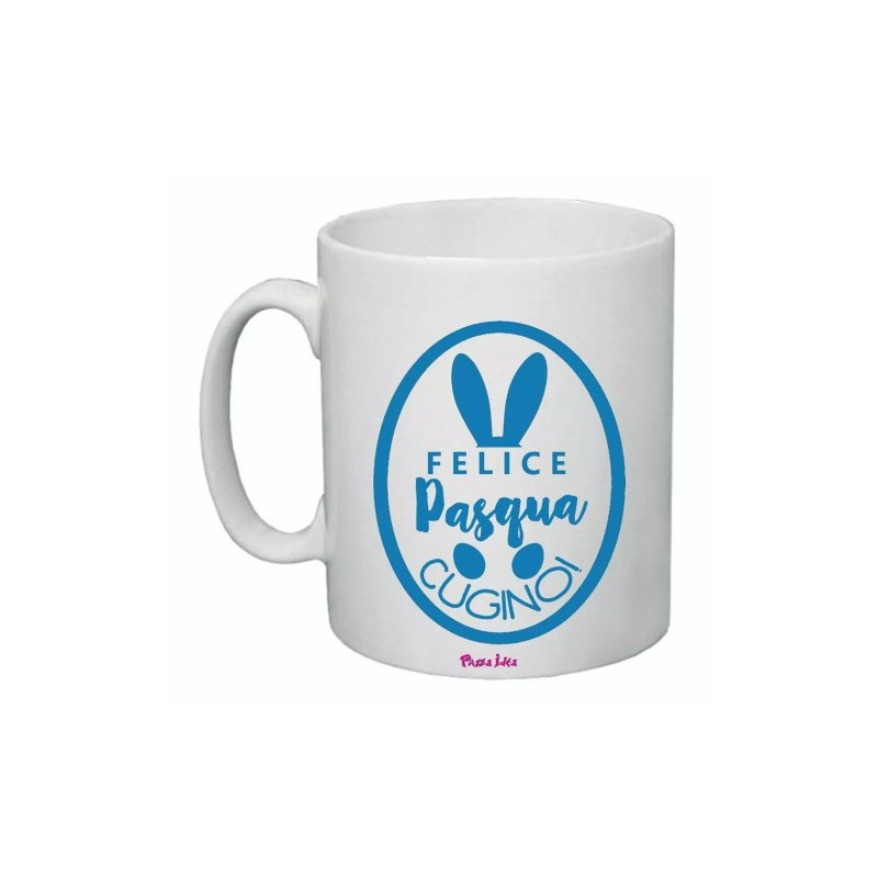 tazza ceramica 8x10 scritta felice pasqua cugino regalo