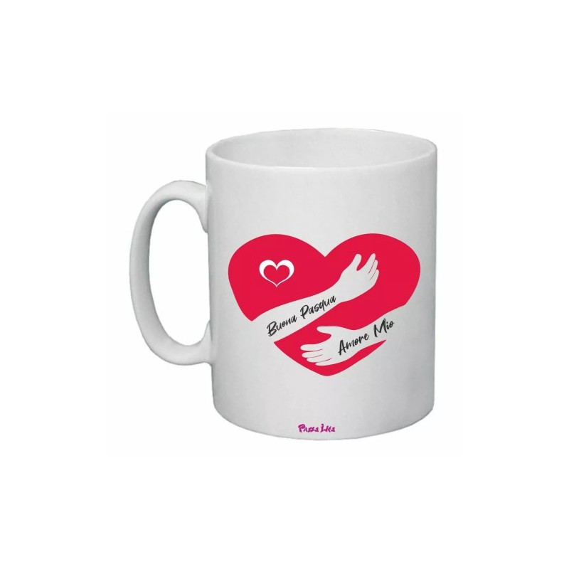 tazza mug 8x10 scritta buona pasqua amore mio cuore rosso idea regalo abbraccio