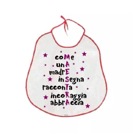 bavaglione bavaglia adulti scritta MAESTRA scuola festa auguri compleanno