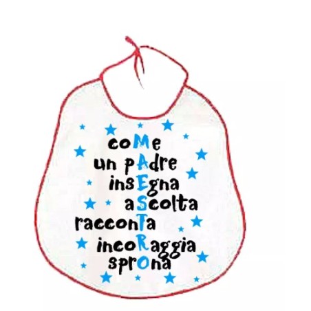 bavaglione bavaglia adulti scritta MAESTRO scuola festa auguri compleanno