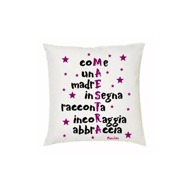 cuscino 40 x 40 cm con scritta maestra insegnante scuola idea regalo