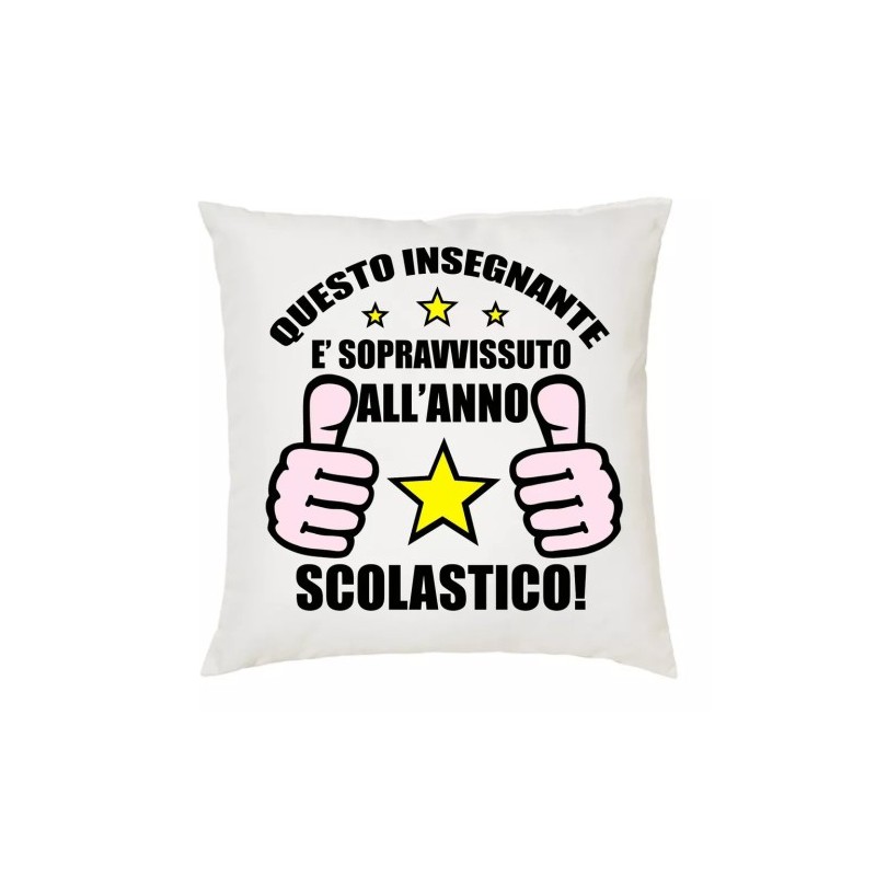 cuscino 40 x 40 cm scritta anno scolastico insegnante scuola idea regalo maestra
