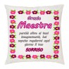 cuscino 40 x 40 cm scritta grazie maestra insegnante scuola idea regalo fiori