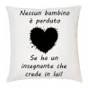 cuscino 40 x 40 cm scritta maestra insegnante scuola idea regalo bambini cuore