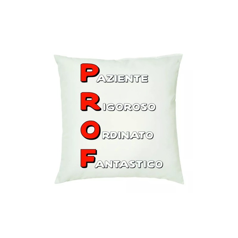cuscino 40 x 40 cm scritta professore insegnante scuola idea regalo anno
