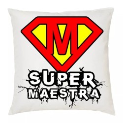 cuscino 40 x 40 cm scritta super maestra insegnante scuola idea regalo