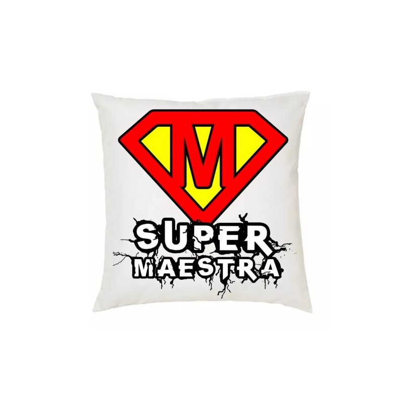cuscino 40 x 40 cm scritta super maestra insegnante scuola idea regalo