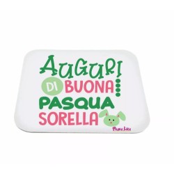 mouse pad tappetino rettangolare scritta auguri di buona pasqua sorella