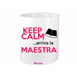 portapenne 8x10 cm scritta keep calm arriva la maestra auguri compleanno scuola