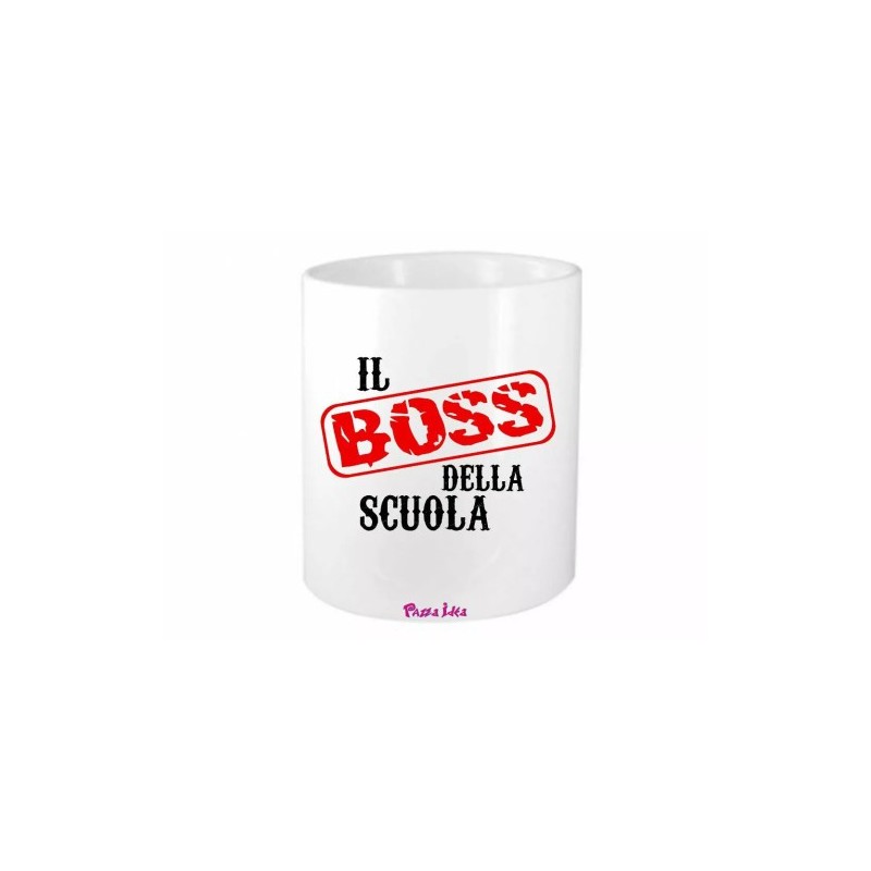 portapenne 8x10 scritta il boss della scuola idea regalo scuola alunno professore