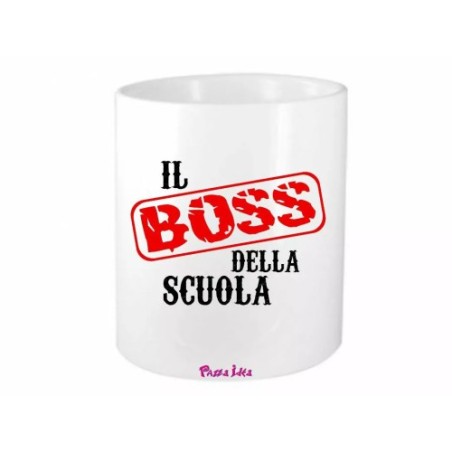portapenne 8x10 scritta il boss della scuola idea regalo scuola alunno professore