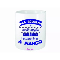 portapenne scritta la scuola e meglio con amici come te regalo amico compagno