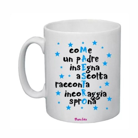 tazza 8 x 10 cm scritta MAESTRO insegnante auguri compleanno festa party scuola