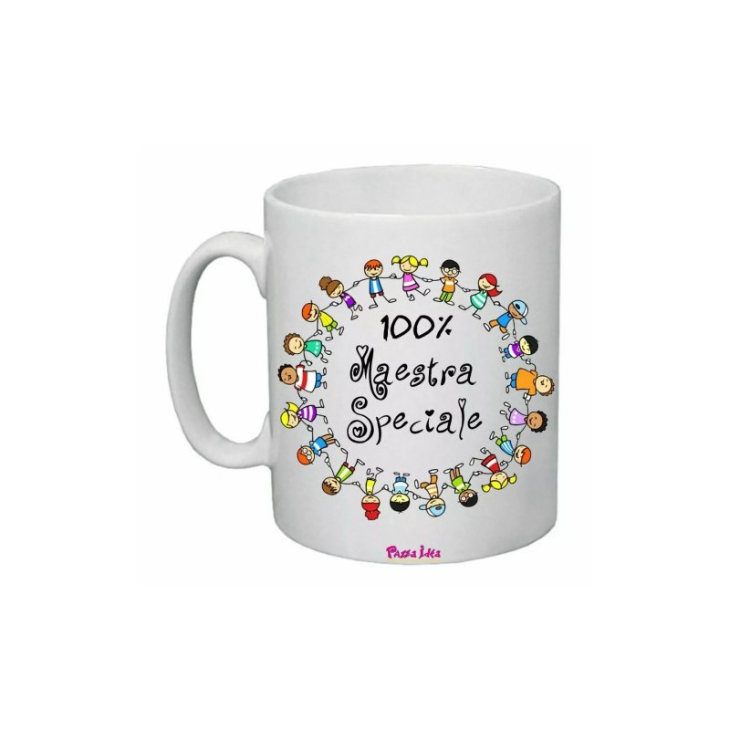 tazza 8 x 10 scritta 100% maestra speciale insegnante auguri compleanno scuola
