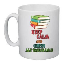 tazza 8x10 scritta keep calm e chiedi all' insegnante auguri compleanno scuola